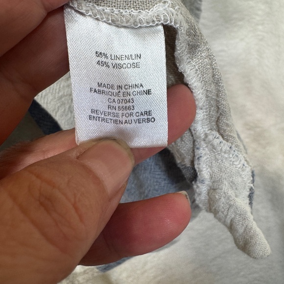 For Cynthia Sleeveless Blouse Womens Size 1X Linen Blend Plaid Western Countrygi - Picture 4 of 8